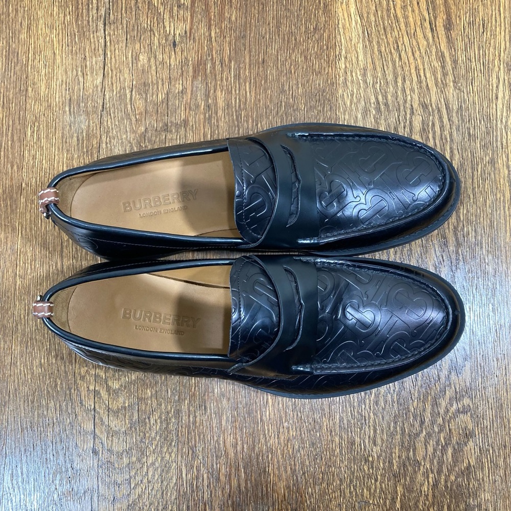Burberry Emile Embossed Black Leather Loafer Size EU 40 Men’s US 7 Womens 10 - Picture 5 of 15